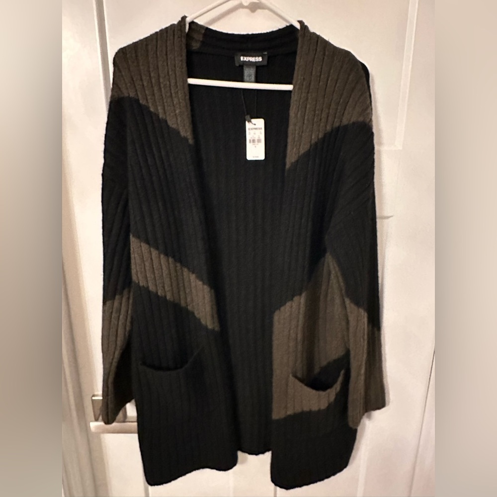 Colorblock open cardigan